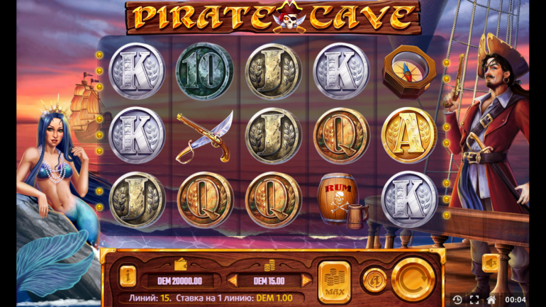 Дизайн слота в Пещера Пиратов Тема в Pirate Cave