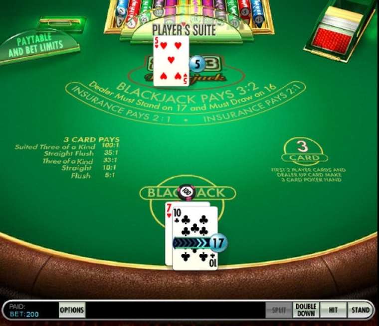 Видео покер 21+3 Blackjack демо-игра