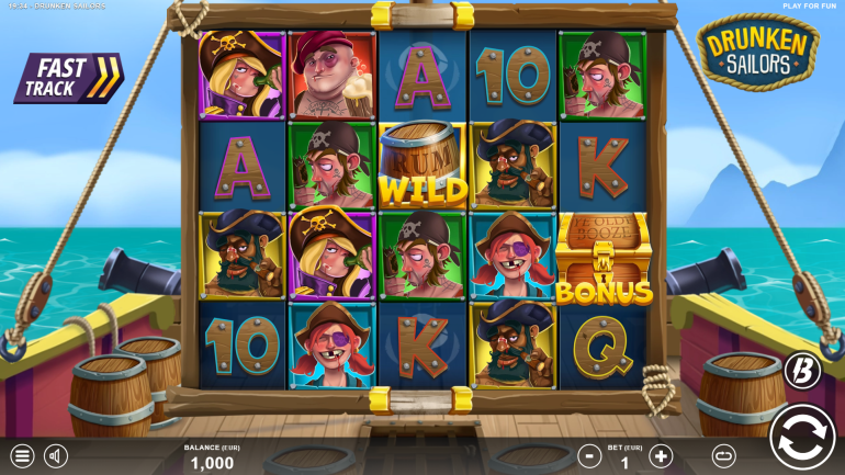 Дизайн слота в Пьяные Моряки Тема в Drunken Sailors