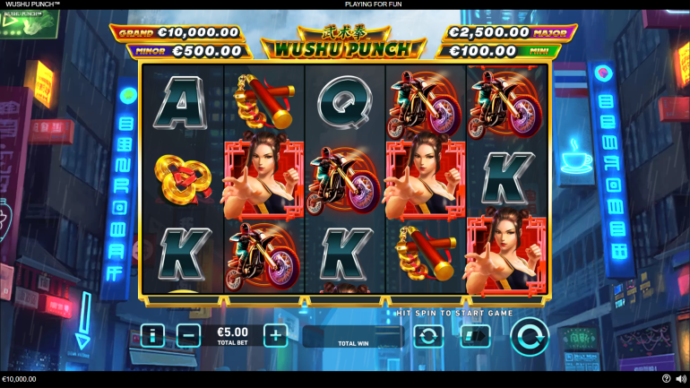Дизайн слота в Удар Ушу Тема в Wushu Punch