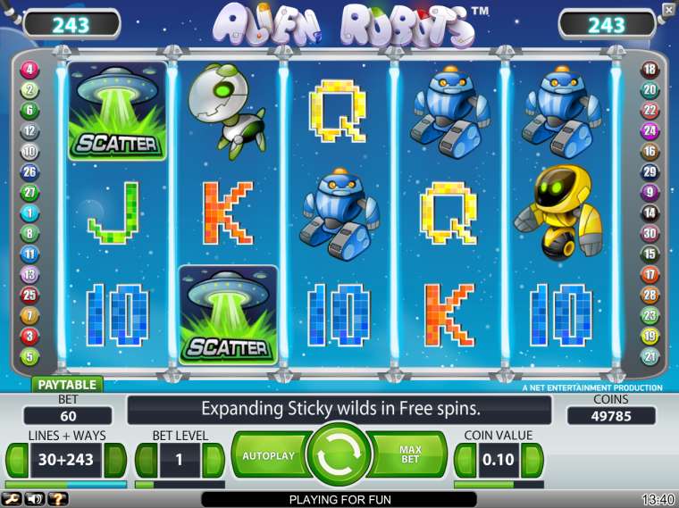 Видео покер Alien Robots демо-игра