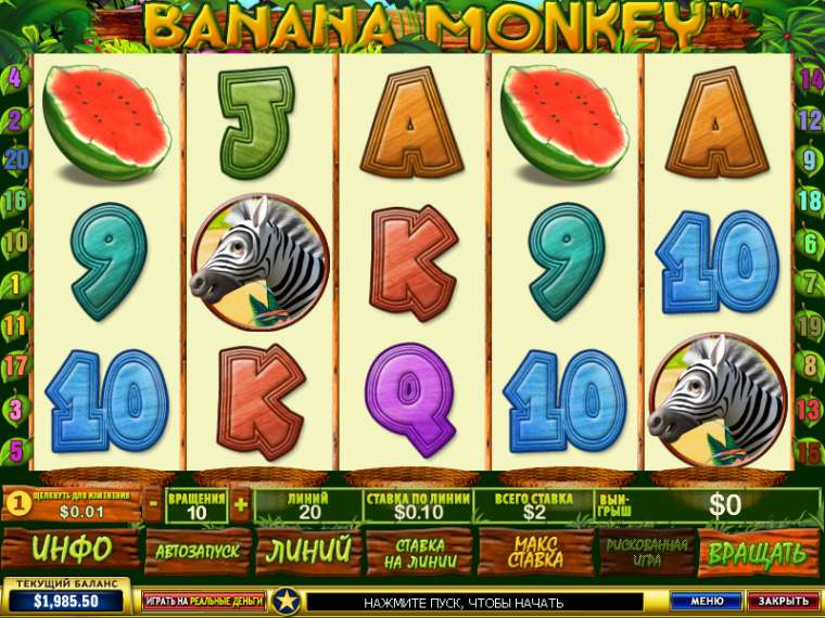 Видео покер Banana Monkey демо-игра