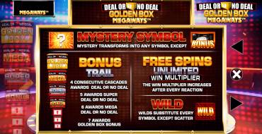 Deal or No Deal: Golden Box Megaways: Фриспины и/или респины