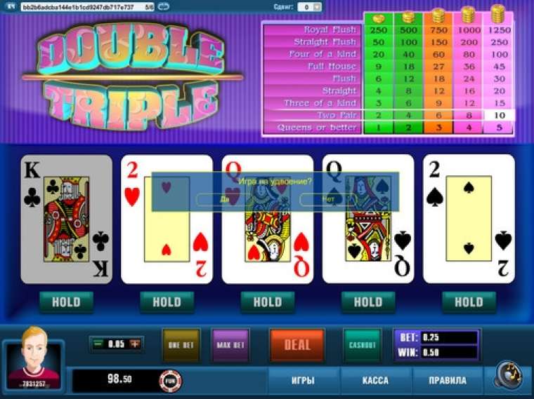 Видео покер Double Triple Poker демо-игра