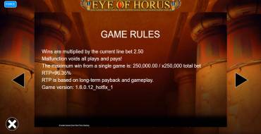 Eye of Horus Power 4 Slots: Правила
