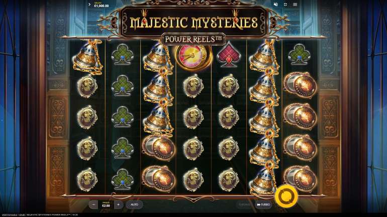 Внешний вид слота в Могущественные Загадки Павер Рилс Дизайн в Majestic Mysteries Power Reels