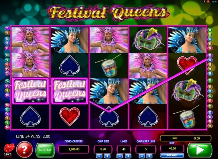 Видео покер Festival Queens демо-игра