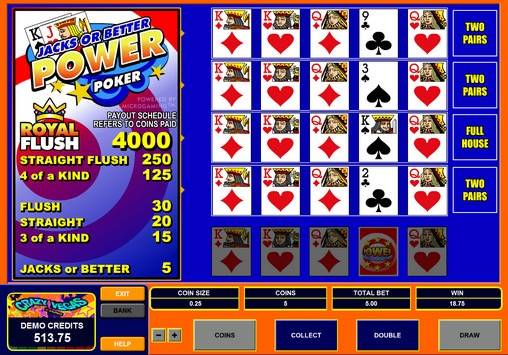 Видео-пекер Jacks or Better Power Poker
