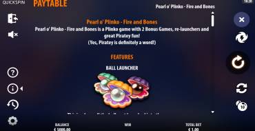Pearl o’ Plinko – Fire & Bones: Таблица выплат