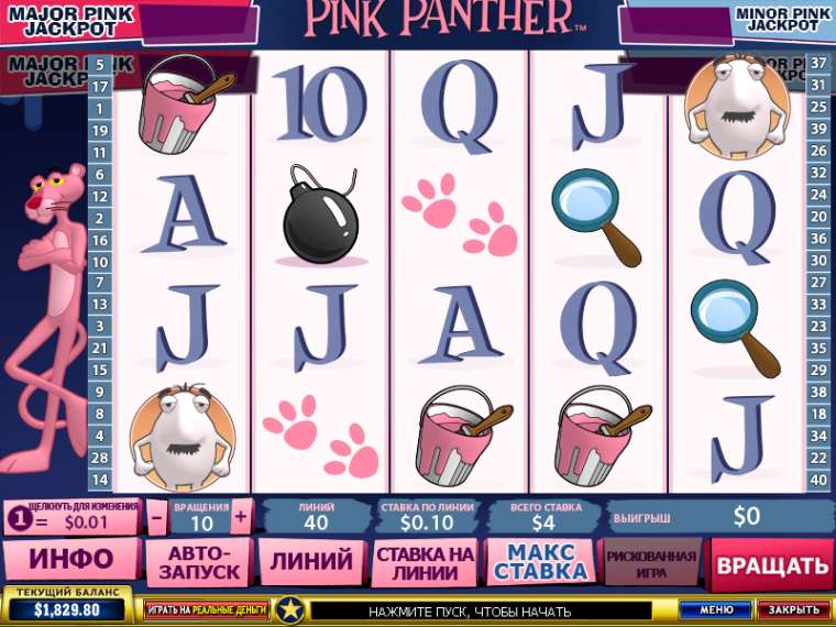 Видео покер Pink Panther  демо-игра