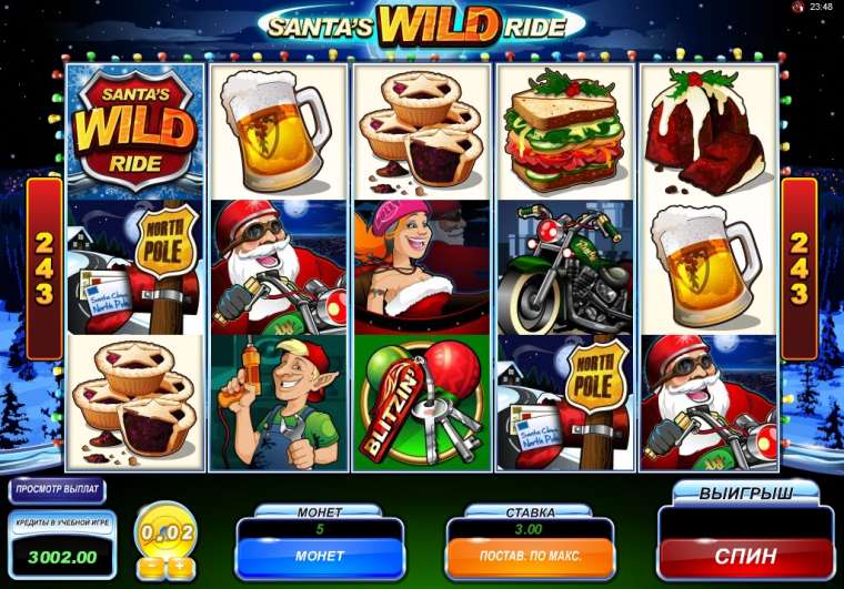 Видео покер Santa’s Wild Ride демо-игра