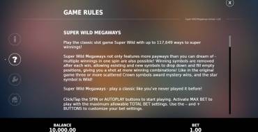 Super Wild Megaways: Правила