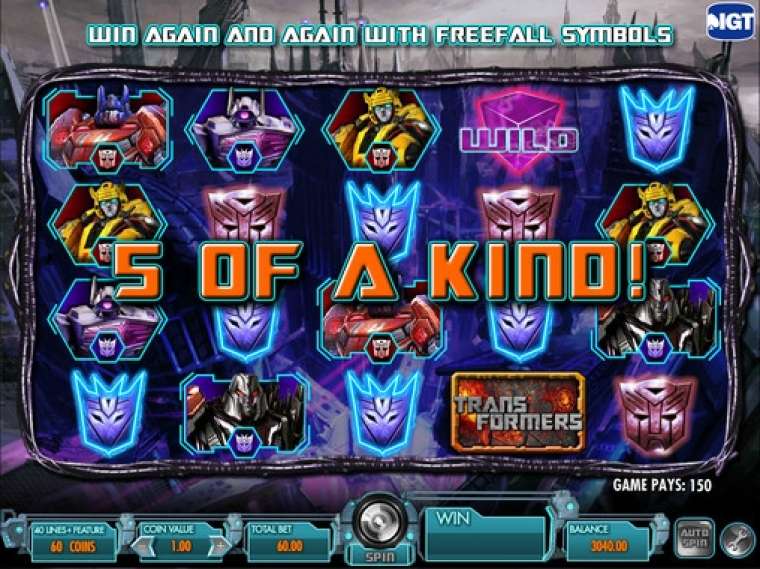 Видео покер Transformers: Battle for Cybertron демо-игра