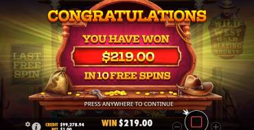 Wild West Gold Blazing Bounty: Выигрыши