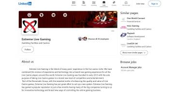 Extreme Live Gaming: Страница бренда на Linkedin