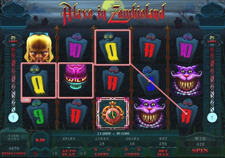 Скриншот игрового автомата Alaxin Zombieland