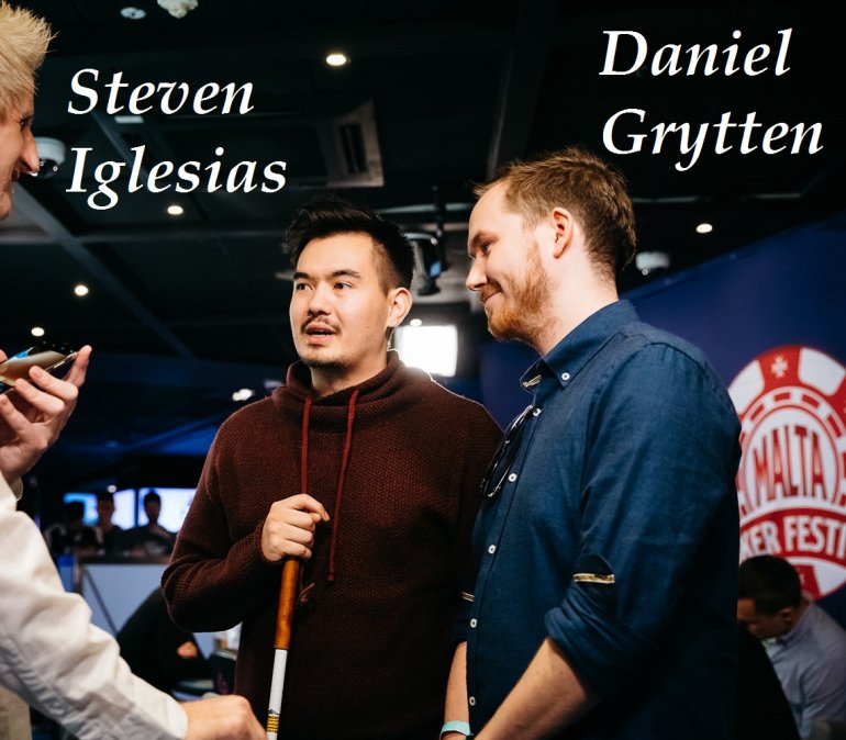Стивен Иглесиас и Дэниэл Гриттен на турнире Grand Event Фестиваля покера на Мальте